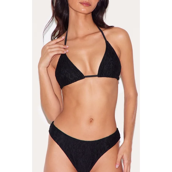 Black Lace Tanga Bikini Bottoms