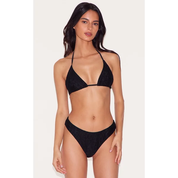 Black Lace Triangle Bikini Top