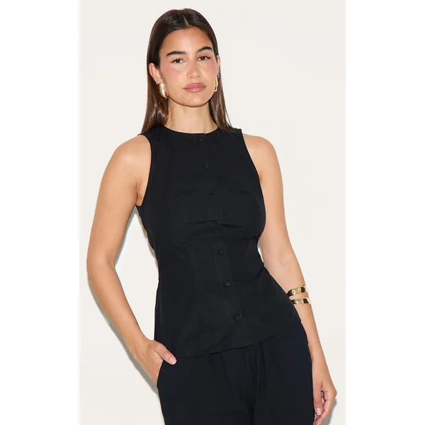 Black Longline Vest