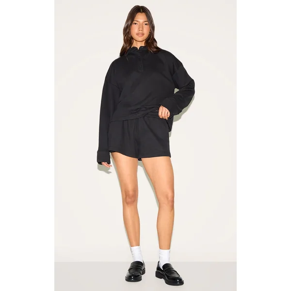 Black Loopback Mini Sweat Shorts