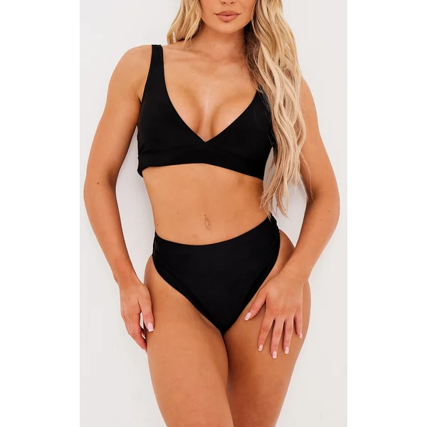 Black Mix & Match High Waisted High Leg Bikini Bottoms