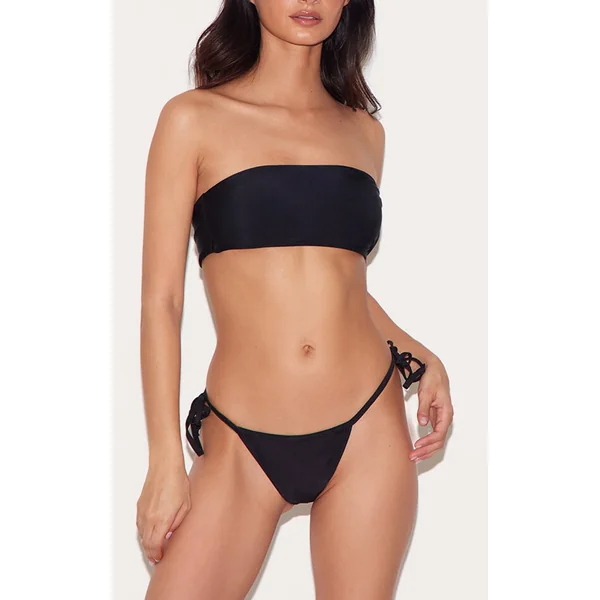 Black Mix & Match Tie Side Bikini Bottoms
