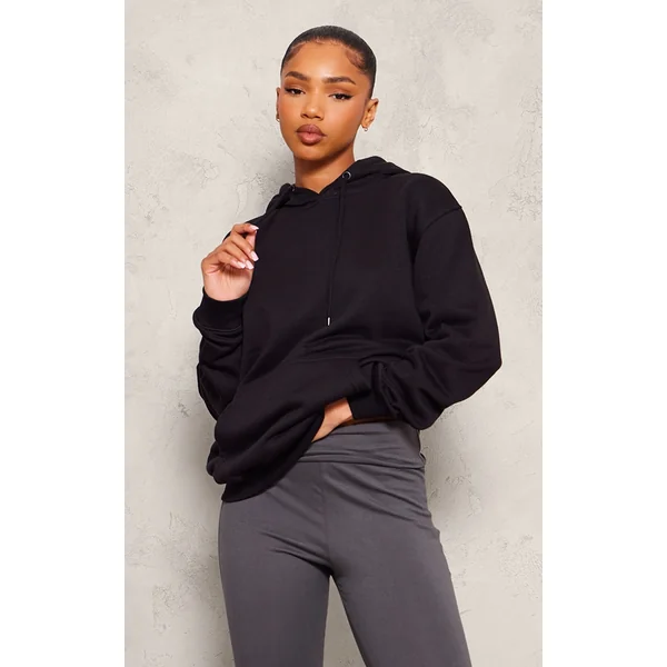 Black Oversized Fitted Hoodie