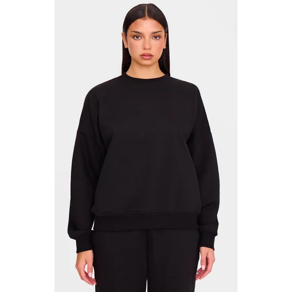 Black Oversized Long Sleeve Sweatshirt
