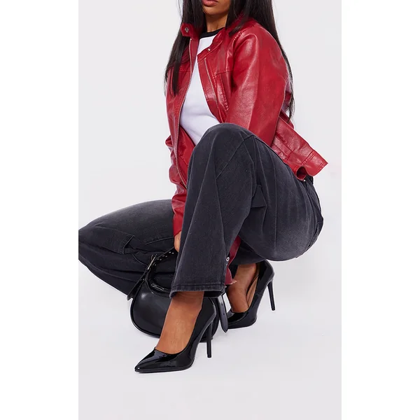 Black Patent Wide Fit Court Heels