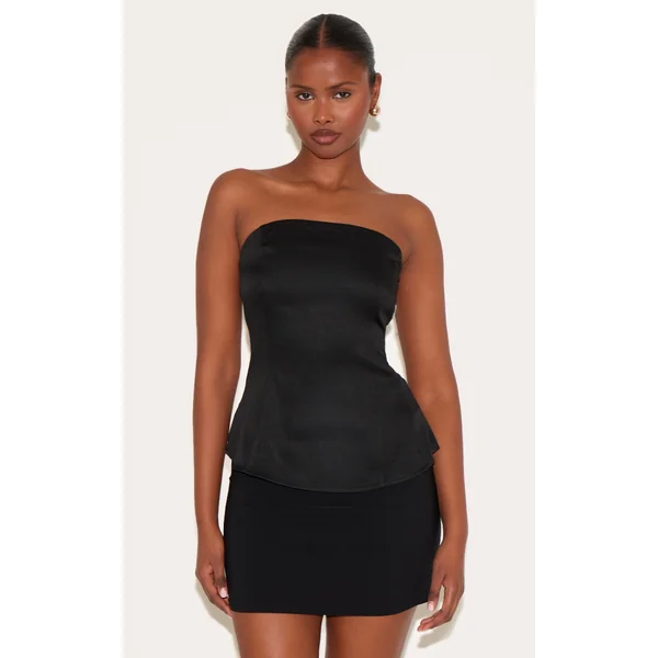 Black Peplum Bandeau