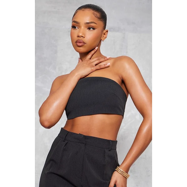 Black Pinstripe Bandeau