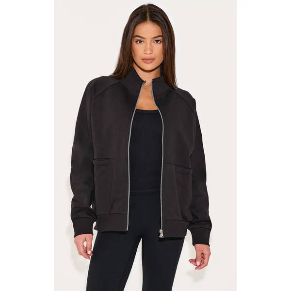 Black Premium Oversized Track Top