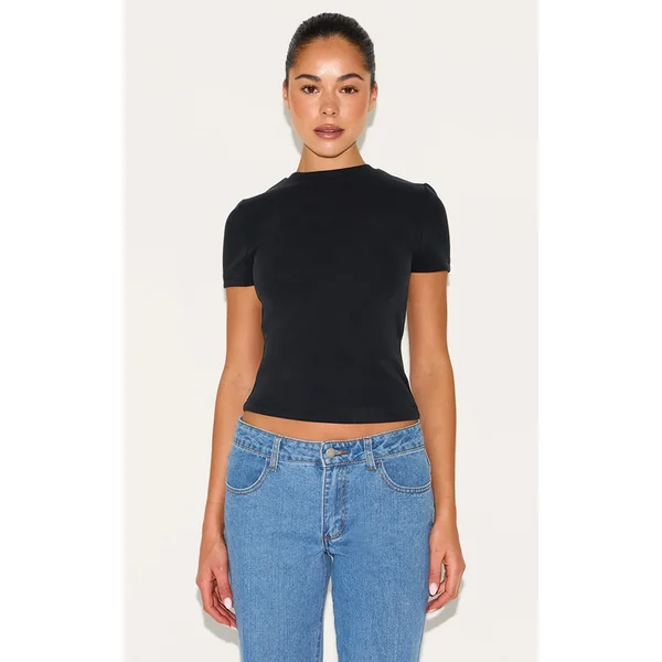 Black Premium Soft Touch Fitted T Shirt