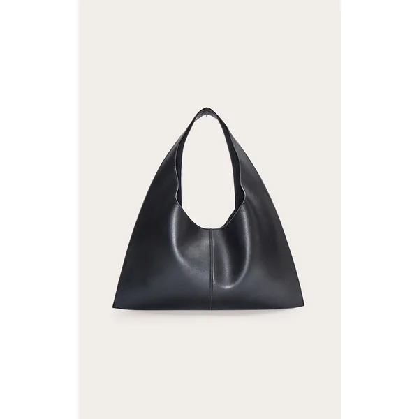 Black Pu Circle Handle Shoulder Bag