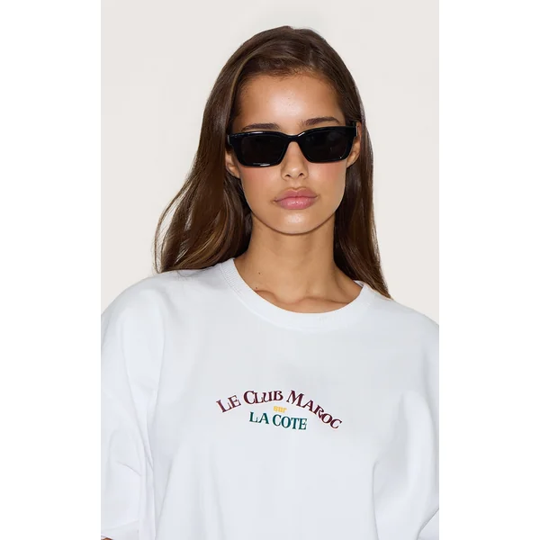 Black Rectangle Chunky Sunglasses