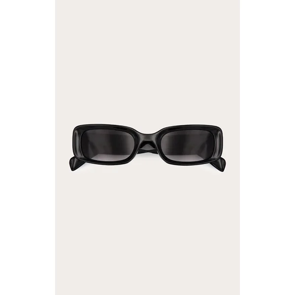 Black Rectangular Slim Frame Sunglasses
