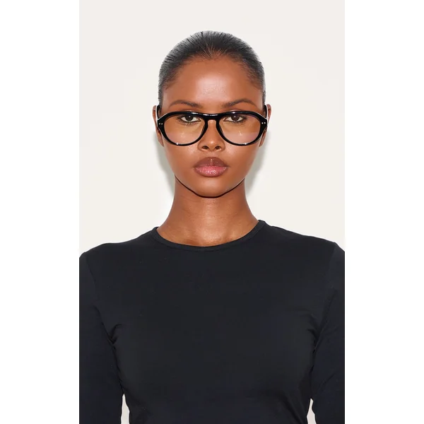 Black Round Aviator Blue Light Readers