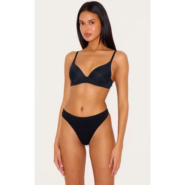 Black Scoop Cupped Underwired Bra