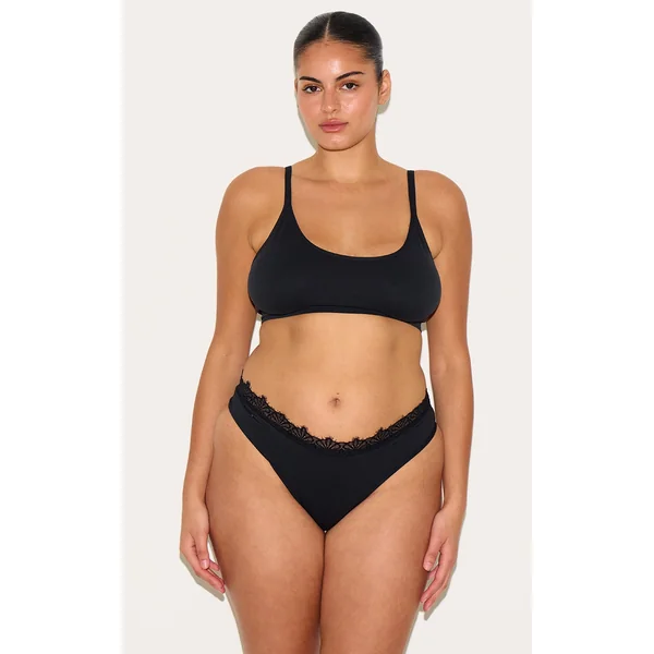 Black Scoop Neck Bra