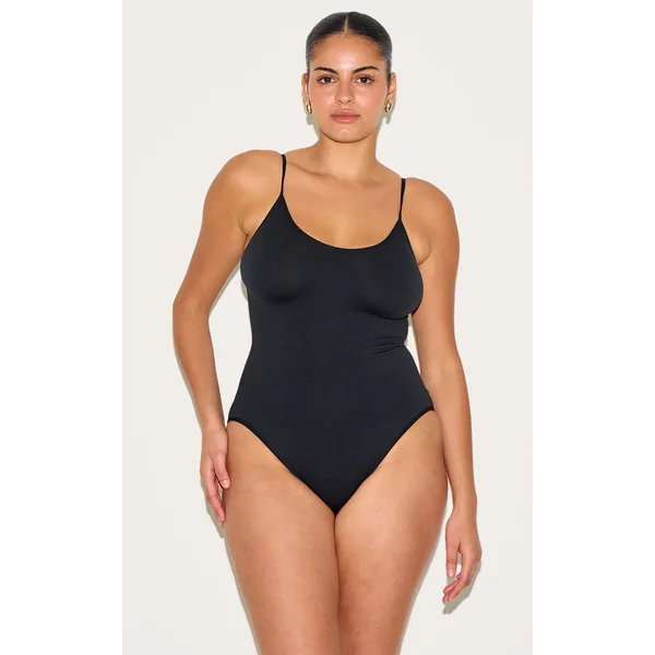 Black Seam Cupped Detail Bodysuit