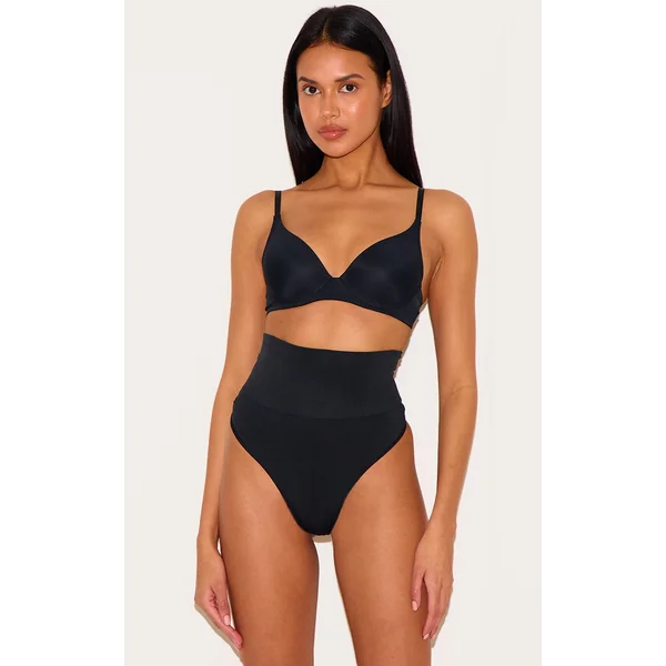 Black Shapewear High Waisted Control Thong