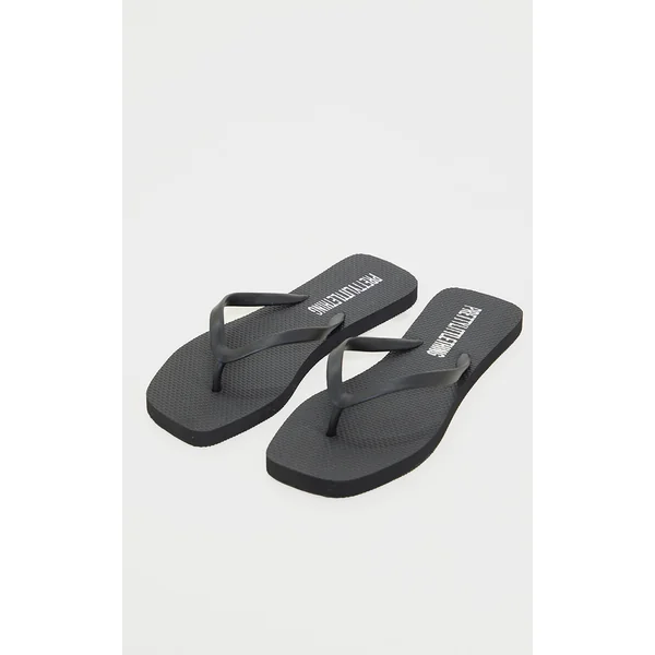 Black Square Toe Flip Flop
