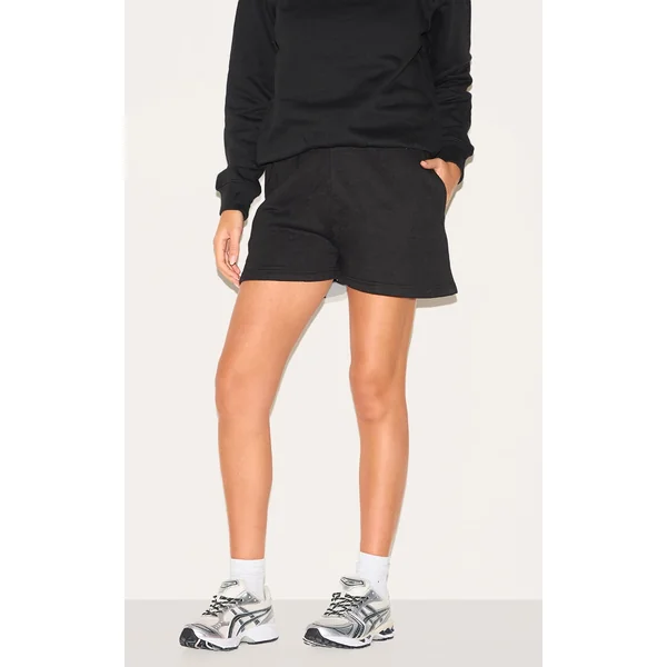 Black Sweat Pocket Runner Shorts