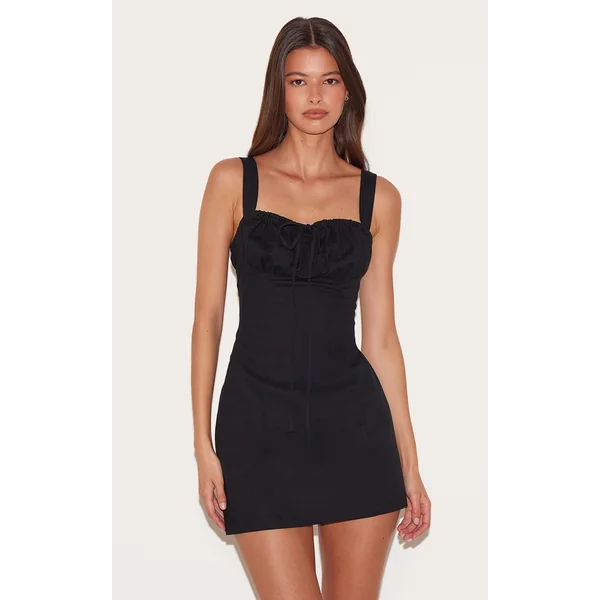 Black Tie Detail Shift Dress