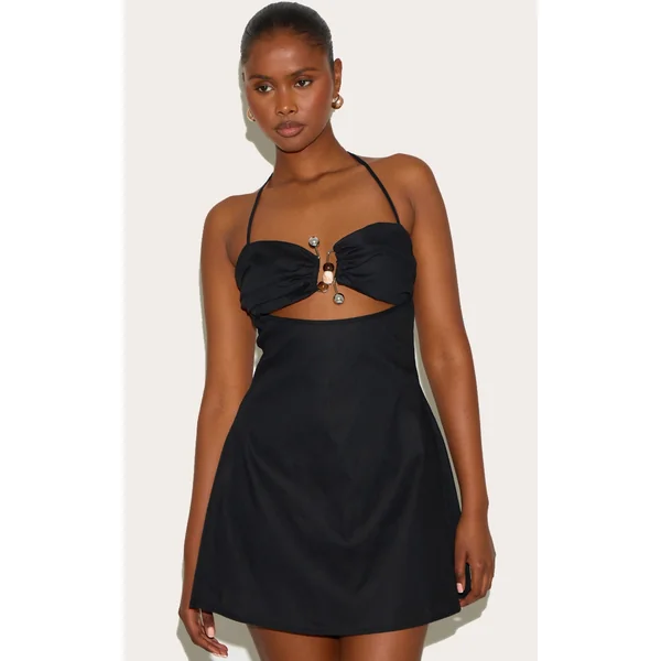 Black Trim Detail Shift Dress