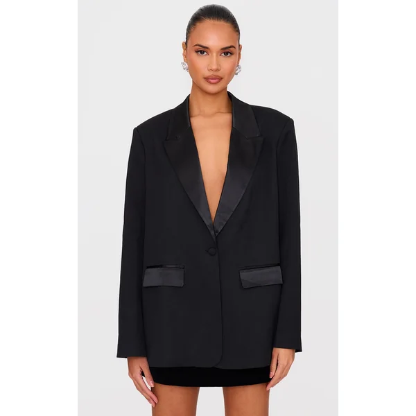 Black Tuxedo Oversized Blazer
