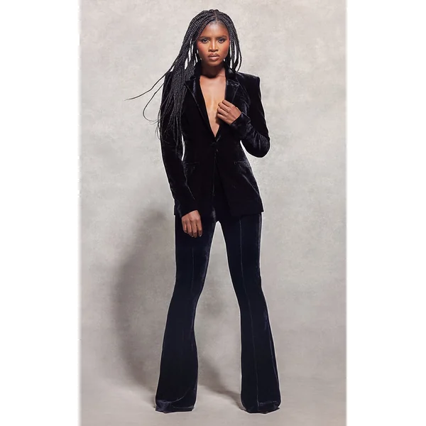 Black Velvet Fitted Blazer