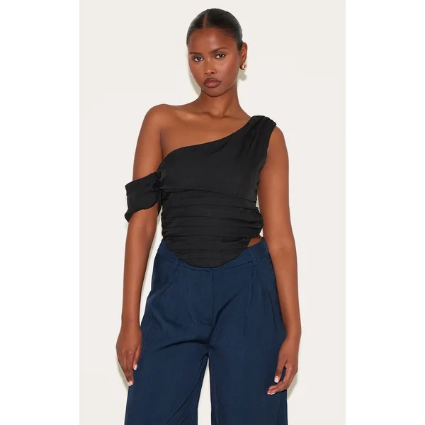 Black Woven Drape Corset