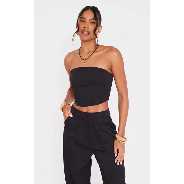 Black Woven Tailored Corset