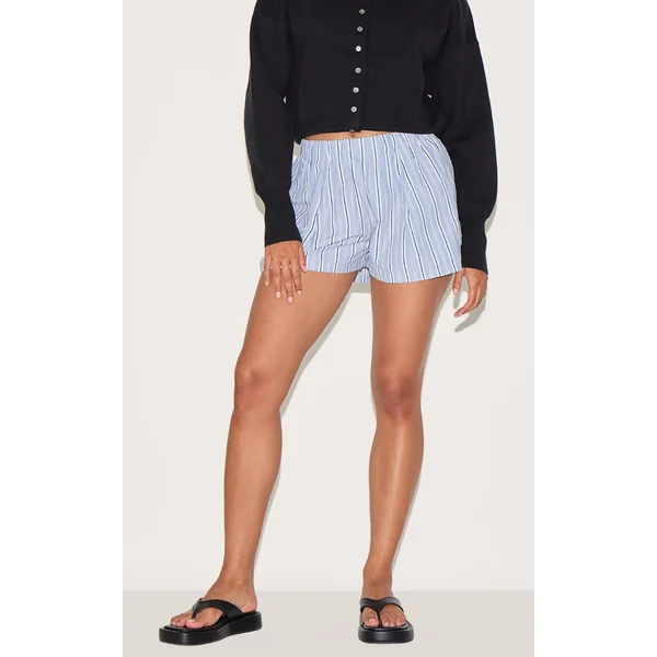 Blue Stripe Floaty Boxer Style Shorts