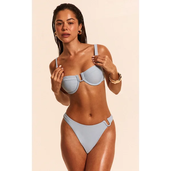 Blue U Bar Tanga Bikini Bottoms