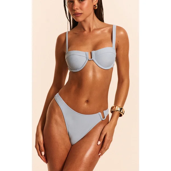 Blue U Bar Underwired Bikini Top