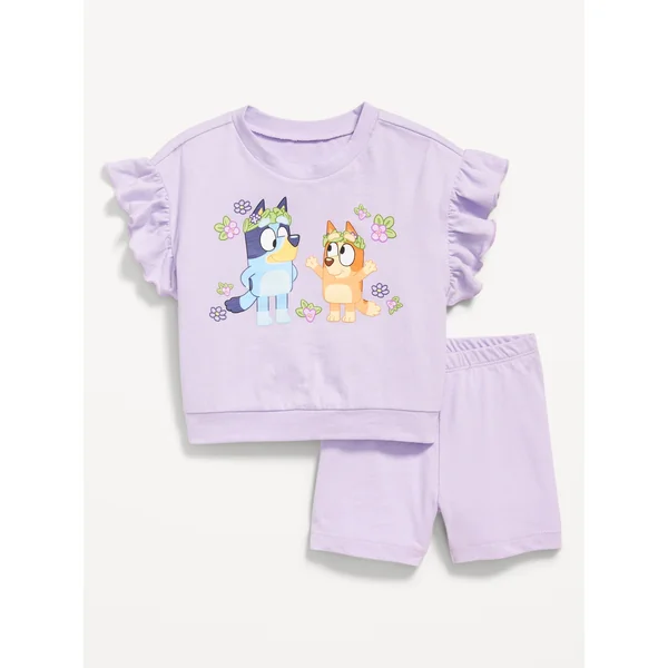 Bluey™ Graphic Top and Biker Shorts Set for Toddler Girls - BLUEY AND BINGO