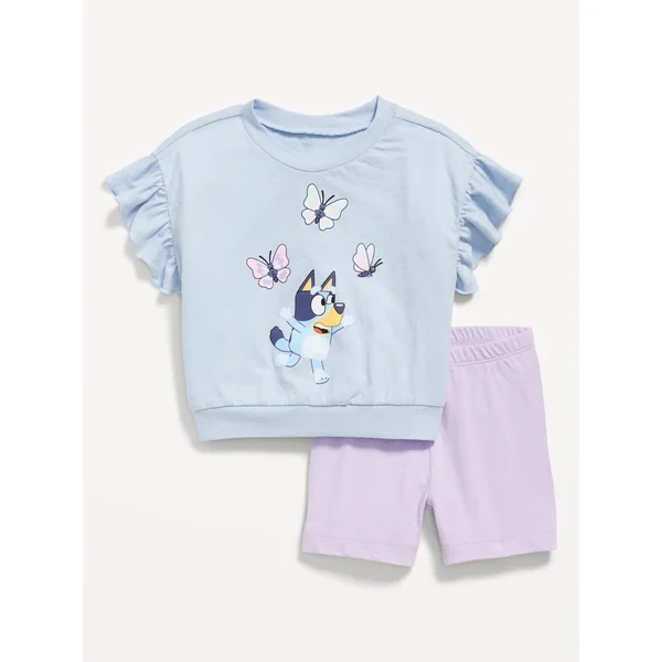 Bluey™ Graphic Top and Biker Shorts Set for Toddler Girls - BLUEY BUTTERFLY