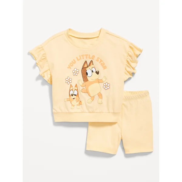Bluey™ Graphic Top and Biker Shorts Set for Toddler Girls - You Little Star