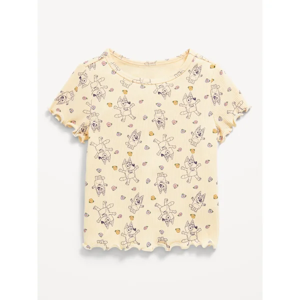 Bluey™ Ribbed Graphic T-Shirt for Toddler Girls - Cool Almond