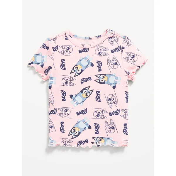 Bluey™ Ribbed Graphic T-Shirt for Toddler Girls - Pink Pirouette