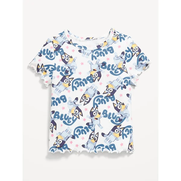Bluey™ Ribbed Graphic T-Shirt for Toddler Girls - Sea Salt