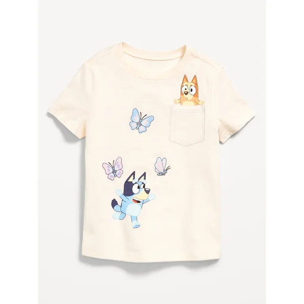 Bluey™ Unisex Pocket Graphic T-Shirt for Toddler - Creme De La Creme