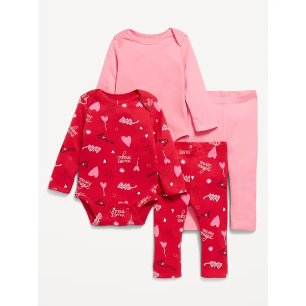 Bodysuit and Leggings 4-Pack for Baby - VALENTINE'S VERBIAGE