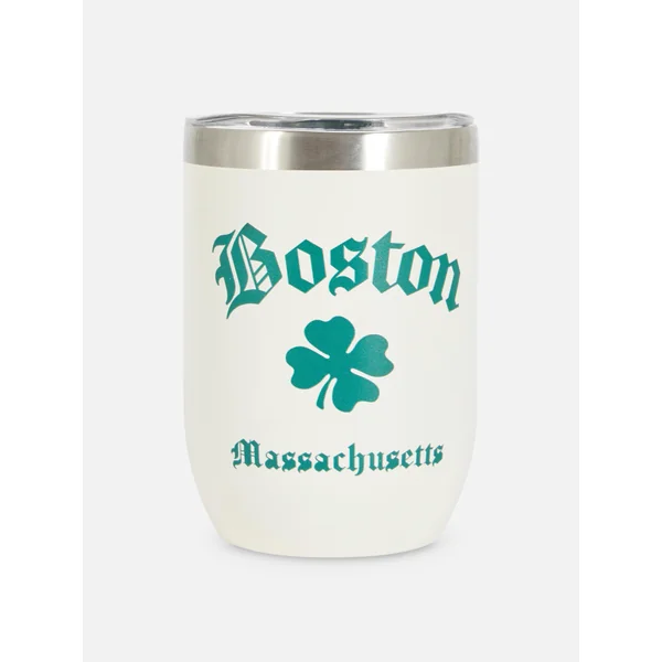 Boston Massachusetts Travel Cup - Beige