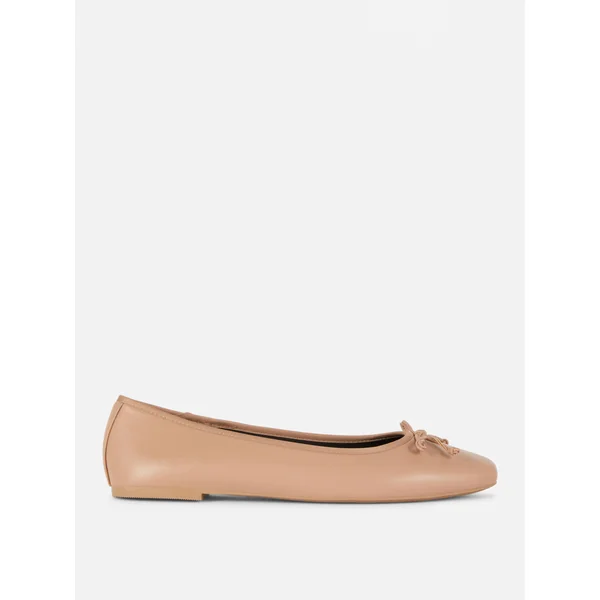 Bow Ballerina Flats - Tan