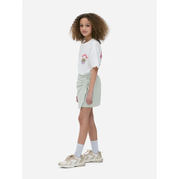 Bow Cotton Skort - Light Blue