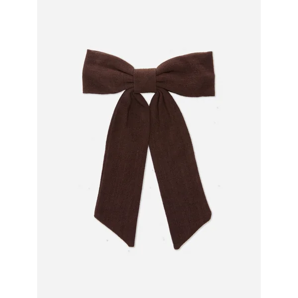 Bow Hair Clip - Brown