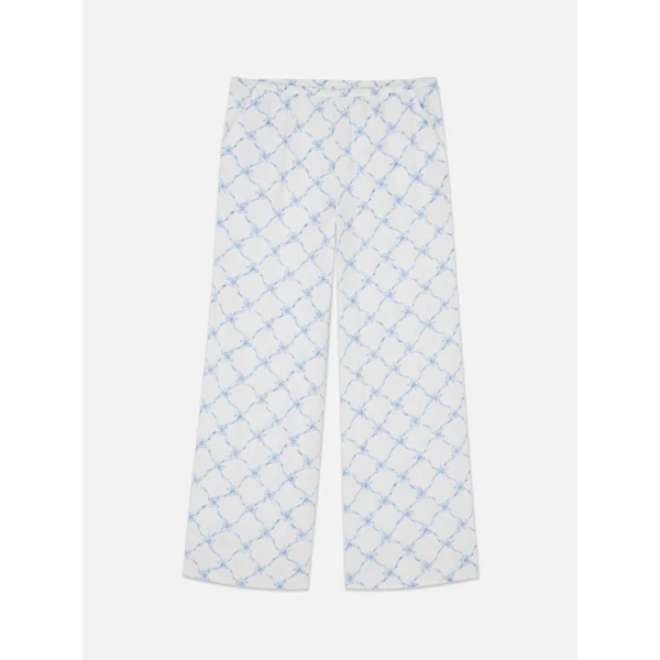 Bow Pattern Flared Leggings - Blue