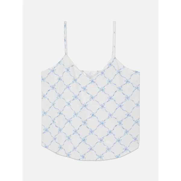 Bow Print Cami Pajama Top - Blue