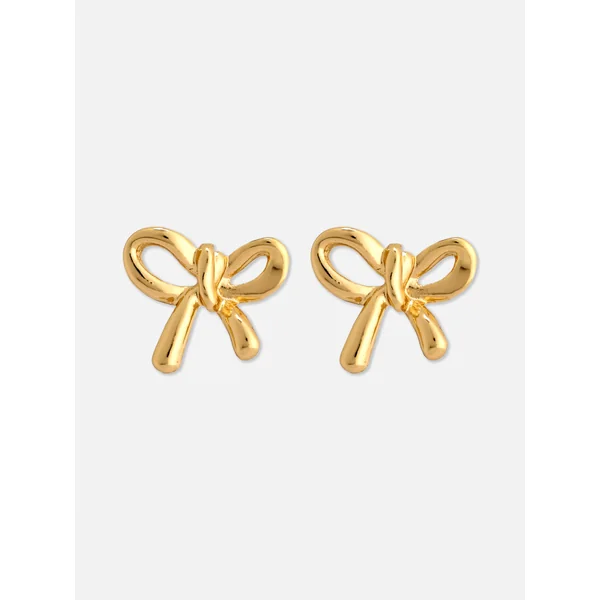 Bow Stud Earrings - Yellow
