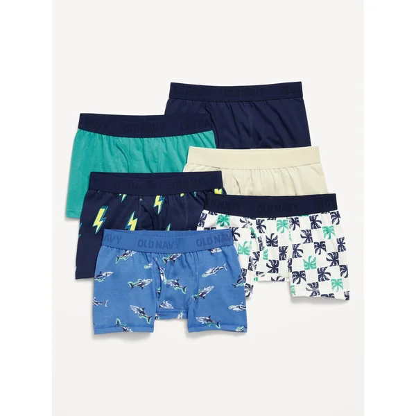 Boxer-Briefs Underwear 6-Pack for Boys - Aquatic Blue