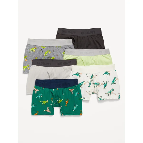 Boxer-Briefs Underwear 6-Pack for Boys - Dinosaur Green