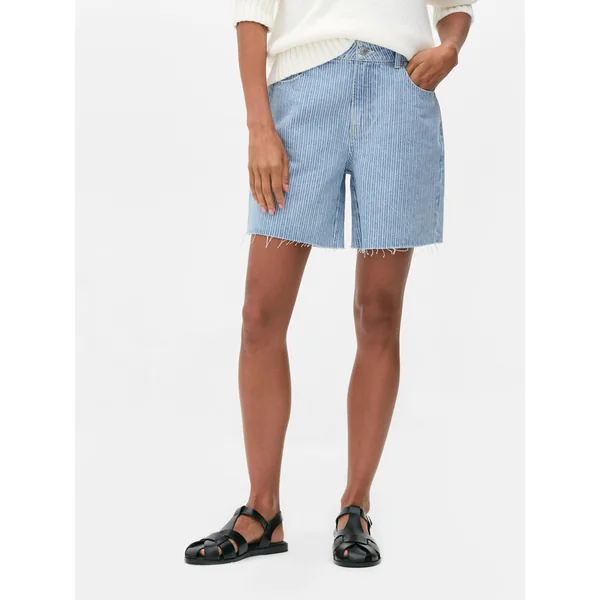 Boyfriend Denim Shorts - Blue
